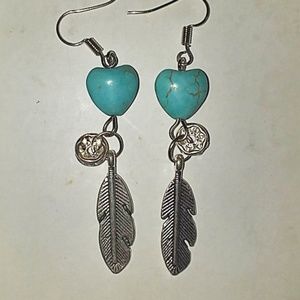 Vintage earrings turquoise boho design